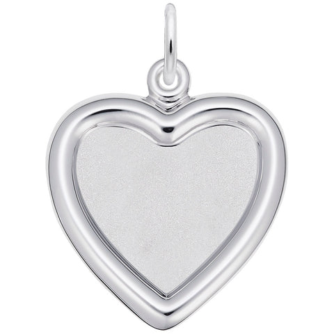 Heart Charm In 14K White Gold