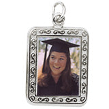 Rect. Scroll charm in Sterling Silver hide-image