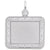 Rect. Hor. Scroll Charm In 14K White Gold