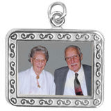Rect. Hor. Scroll charm in Sterling Silver hide-image