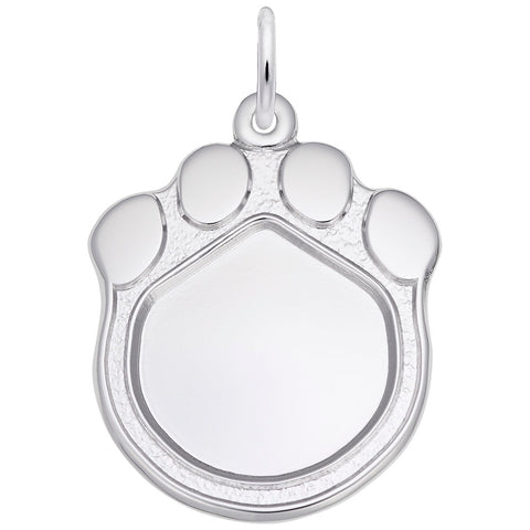 Photoart Cat Paw Charm In Sterling Silver