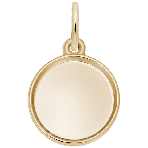 Photoart Circle Charm In Yellow Gold