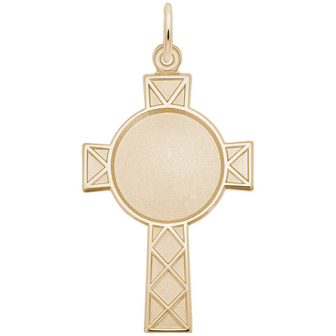 Photoart Celtic Cross Charm in Yellow Gold Plated