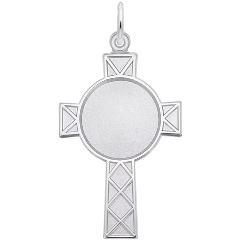 Photoart Celtic Cross Charm In 14K White Gold