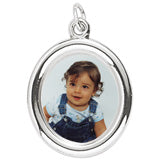 Large Oval charm in Sterling Silver hide-image