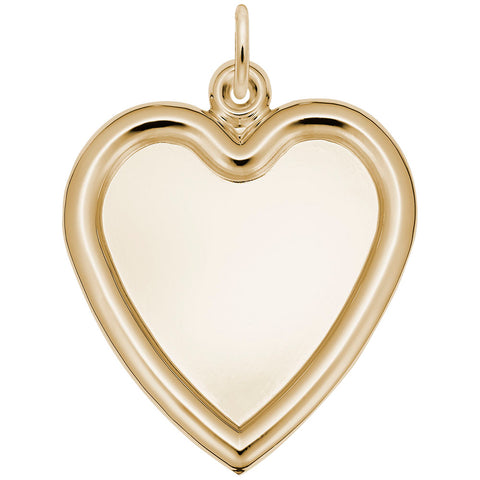 Large Heart Charm in Yellow Gold Plated