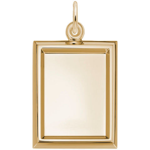 Photoart Sm Rect Vertical Charm in Yellow Gold Plated