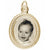 Customize Photo Frame Rope Oval Charm in 10k Yellow Gold hide-image