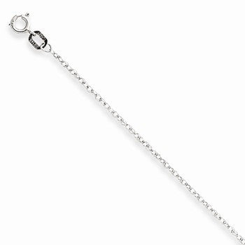 14K White Gold Carded Cable Rope Chain
