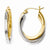 14k Two-tone Polished Oval Hinged Hoop Earrings