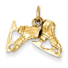 14k Gold 3-D Pair Of Ice Skates Charm hide-image