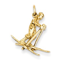 14k Gold Moveable Snow Skier Charm hide-image