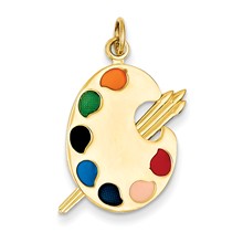 14k Gold Enameled Artist Palette Charm hide-image