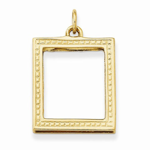14k Gold Picture Frame Pendant, Pendants for Necklace