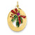 14k Gold Enameled Mistletoe with Synthetic Stone Charm hide-image