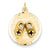 14k Gold &Enamel Medium Solid Engravable Baby Shoes on Disc Charm hide-image