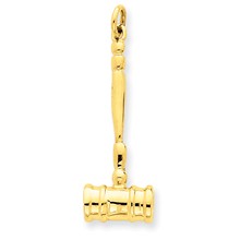 14k Gold 3-D Gavel Charm hide-image