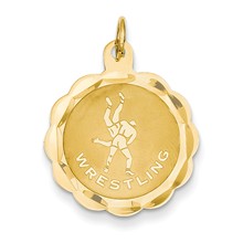 14k Gold Wrestling Disc Charm hide-image