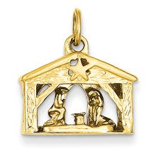 14k Gold Polished Nativity Charm hide-image