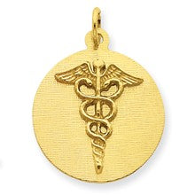 14k Gold Caduceus Disc Charm hide-image