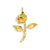 CZ Rose Charm in 14k Gold