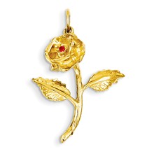 14k Gold CZ Rose Charm hide-image