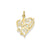 #1 Mom Heart Charm in 14k Gold