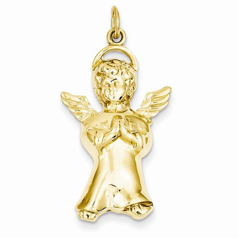 14k Gold Polished Angel pendant, Delightful Pendants for Necklace