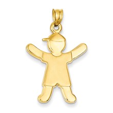 14k Gold Polished Boy with Hat Charm hide-image