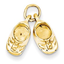 14k Gold Polished Baby Shoes Charm hide-image