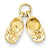 14k Gold Polished Baby Shoes Charm hide-image