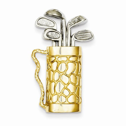 14k Gold Golf Bag with Clubs Pendant, Pendants for Necklace