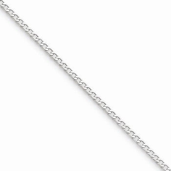 14K White Gold Semi-Solid Curb Link Chain
