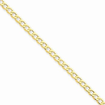14K Yellow Gold Semi-Solid Curb Link Chain