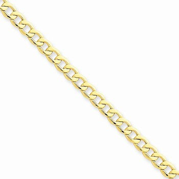 14K Yellow Gold Semi-Solid Curb Link Chain