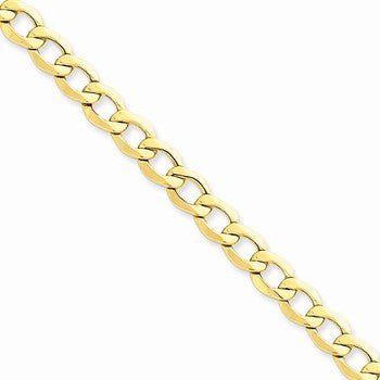 14K Yellow Gold Semi-Solid Curb Link Chain