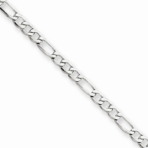 14k White Gold Figaro Chain Bracelet