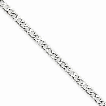 14K White Gold Semi-Solid Curb Link Chain