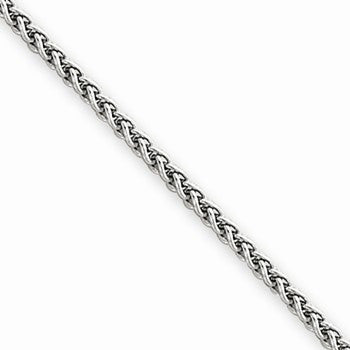 14K White Gold Wheat Chain