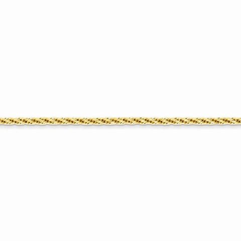 14K Yellow Gold Diamond-Cut Hollow Chain Bracelet