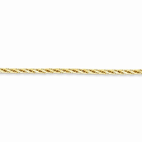 14K Yellow Gold Diamond-Cut Hollow Chain Bracelet