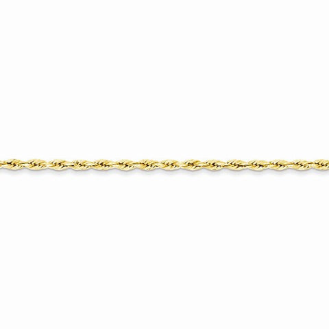 14K Yellow Gold Hollow Rope Chain Bracelet