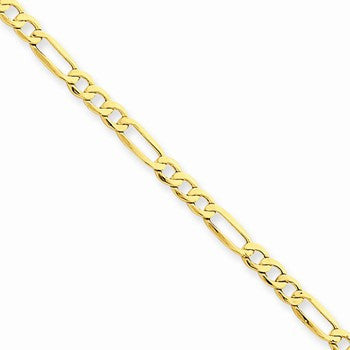 14K Yellow Gold Semi-Solid Figaro Chain