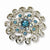 Silver-tone Light Blue & Aqua Crystals Swirl Stretch Ring
