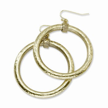 Brass-tone Large Hoop Dangle Earrings