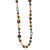 Black-plated Multicolor Glass & Beads w/ Velour Cord Necklace