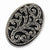 Silver-tone Black Crystal & Enamel Stretch Ring