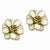 Gold-tone Cream Enamel Flower Post Earrings