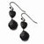 Black-plated Black Acrylic Beads Dangle Earrings
