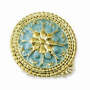 Gold-tone Teal Enamel Stretch Ring